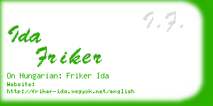 ida friker business card